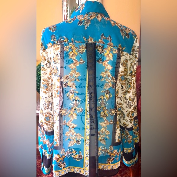 I.N.C.  “INTERNATIONAL CONCEPTS” SHEER BUTTON DOWN BLOUSE SIZE M NWT - Picture 3 of 10